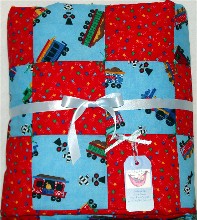 Bright Trains Baby Boy Quilt