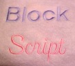 Block and Script lettering sample